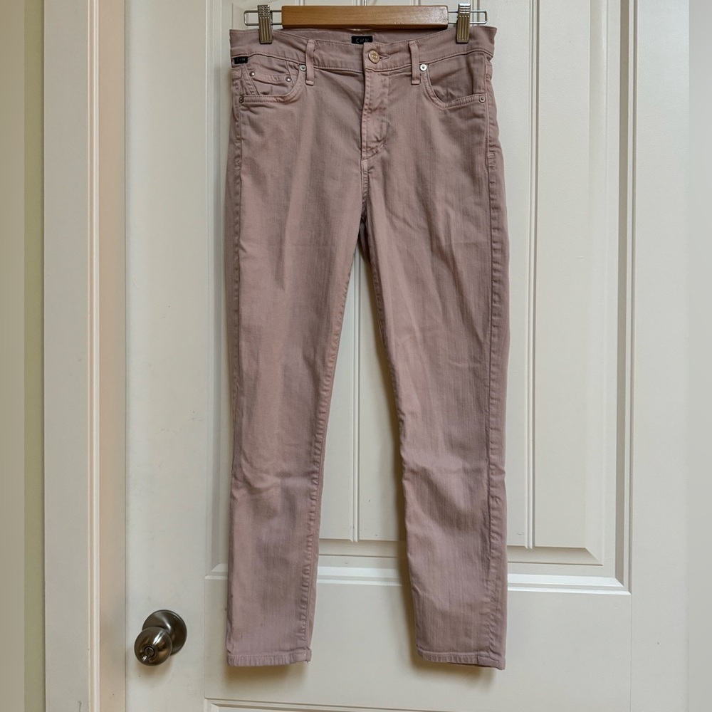 Citizens of Humanity Blush Pink Rocket Crop High Rise Skinny Jeans. 27” by 24”